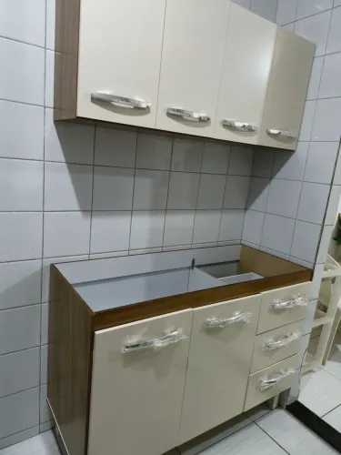 Kit Balcão de Pia + Aéreo 120 cm 