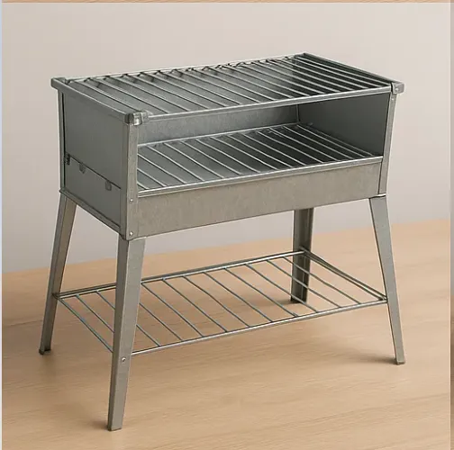 Churrasqueira em Aço Galvanizado - Grelha Inox 70x40 cm