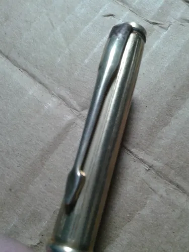 antiga caneta dourada twist gravada 
