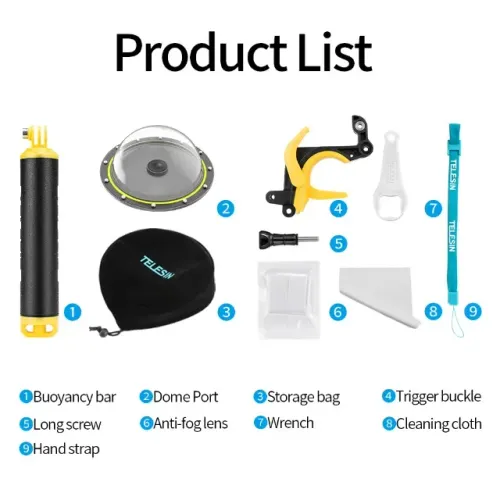 Leia Descrição - Dome à prova d'água Telesin para DJI Osmo Action