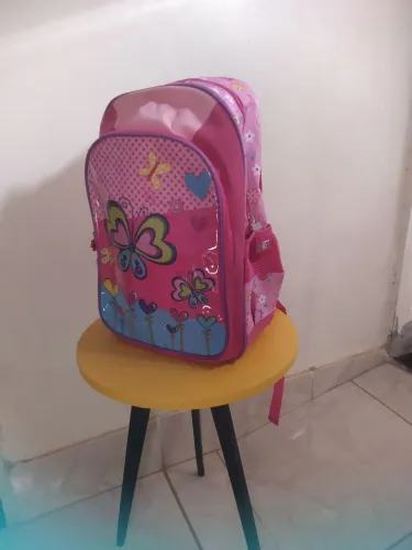 Mochila Escolar  Infantil Rosa com Borboletas NOVA NA  ETIQUETA 