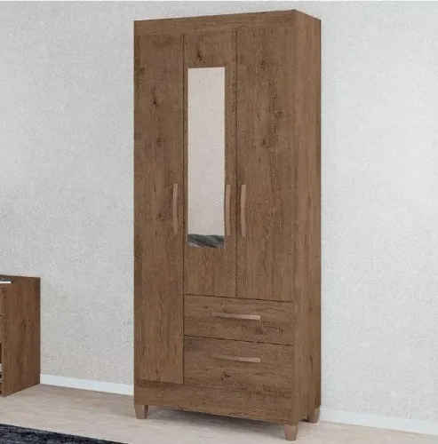 Guarda roupa solteiro com espelhos Mocaccino