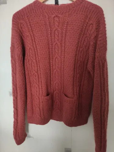 Suéter Tricot com Detalhes em Tranças