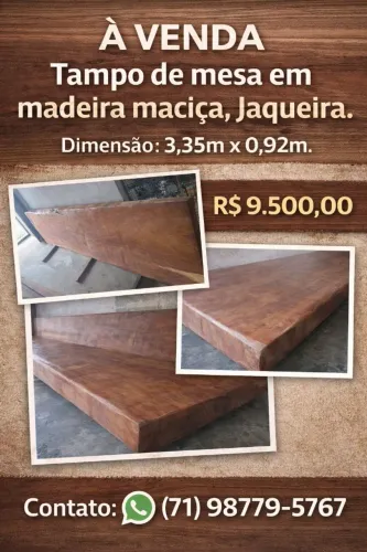Tampo de mesa em madeira maciça Jaqueira 