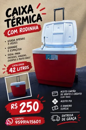 Caixa termica com rodinha