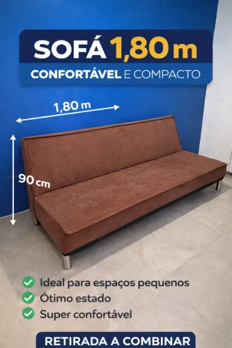 Sofá Cama / Sofá Compacto 1,80m - Perfeito para Espaço Pequeno