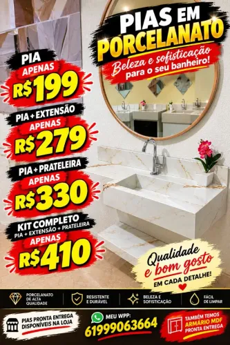 Pias porcelanato promoção
