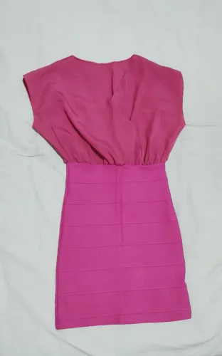 Vestido feminino pink bandagem