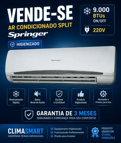 Ar condicionado Split 9mil BTUs 220v Springer 