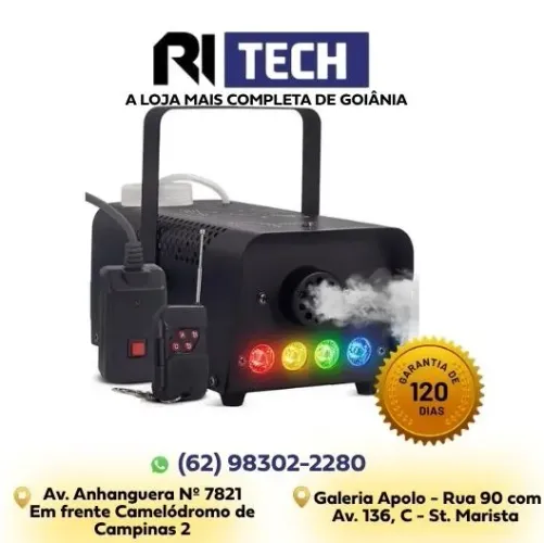 Máquina De Fumaça 600W Led RGB Com Controle Remoto Festa