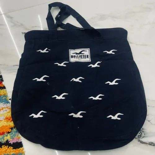 Bolsa de Tecido Estilo Hollister | Preta | Grande