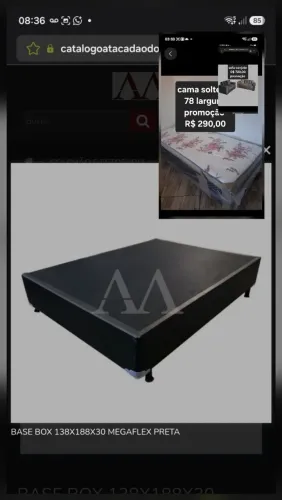 BASE BOX 138X188X30 MEGAFLEX PRETA