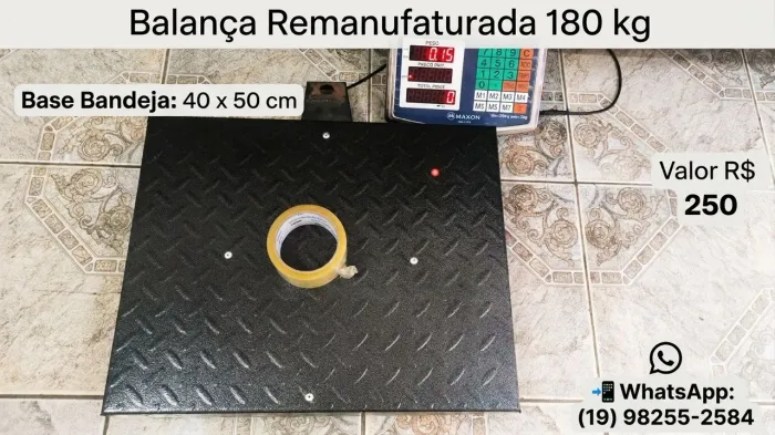 Balança Plataforma 180 kg 40 x 50 cm com bateria interna