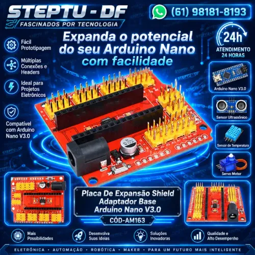 Arduino Placa De Expansão Shield Adaptador Base Arduino Nano V3.0 Automação COD-AM163