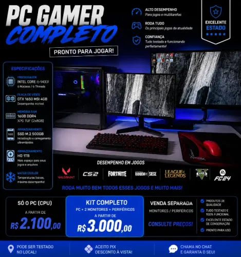 PC Gamer com 2 Monitores 144Hz | Setup Completo