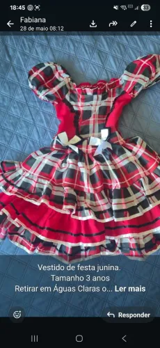 Roupa de festa junina infantil feminina