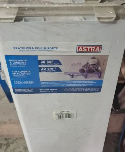 Prateleira Astra branca com suporte 60x20 kit com 4