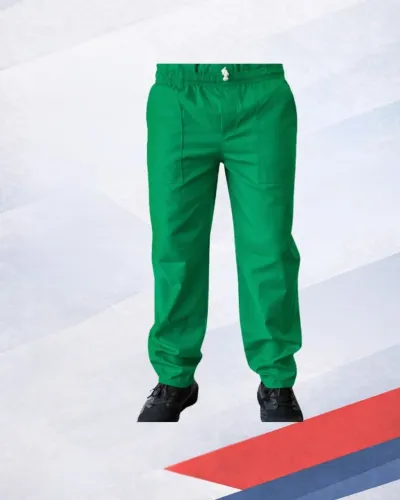 CALÇA DE UNIFORME LARANJA E VERDE