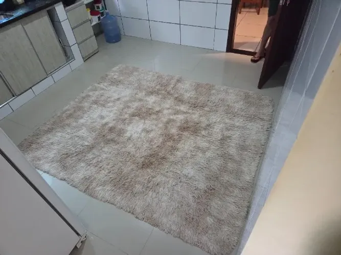 Tapete felpudo bege mesclado 1,90x2,30m