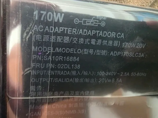 Carregador para notebook Lenovo 170W novo!