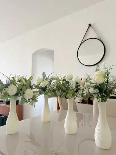 Kit decoração de Flores + 4 Vasos