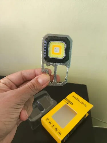 Lanterna de bolso refletor multifuncional recarregável abridor chaveiro 7 em 1
