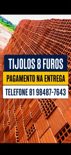 TIJOLO TIJOLOS(DIRETO DE FÁBRICA, PAGUE NA ENTREGA)