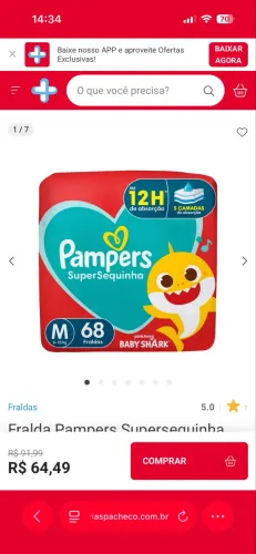 542 fraldas PAMPERS SUPERSEC