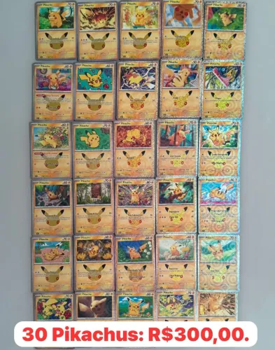 Coleção completa 30 Pikachus pokémon 30 anos