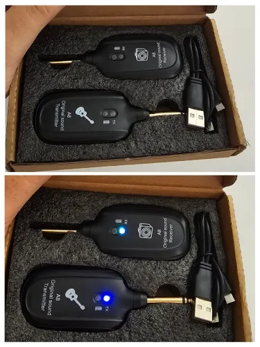Transmissor sem fio para Instrumentos. Recarregável.