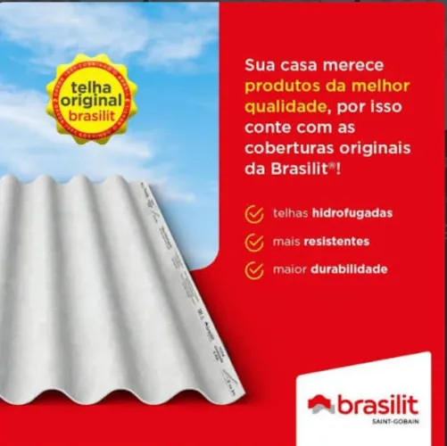 Telha brasilit 2,44x1,10 5mm<br><br>R$: 73,99