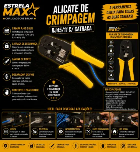 ALICATE DE CRIMPAGEM RJ45/RJ11