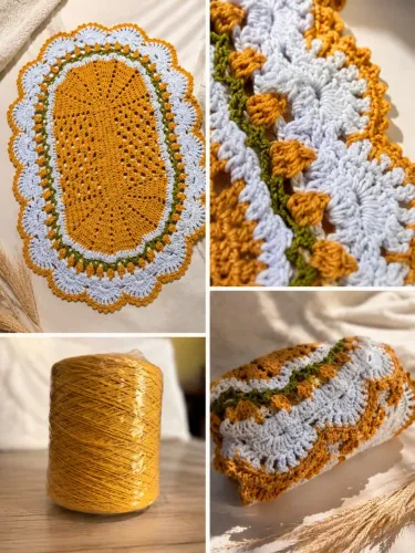 Tapete Raio de sol Crochê Artesanal | Ateliê crochê da Lu