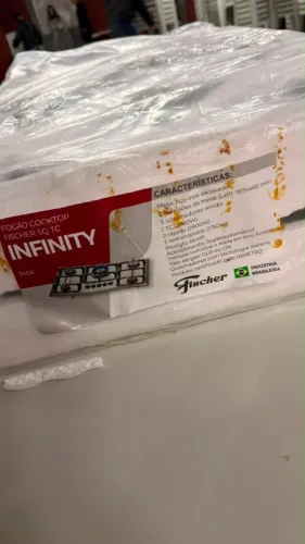 NOVO; EMBALADO Cooktop Fischer Infinity 5 Bocas Inox