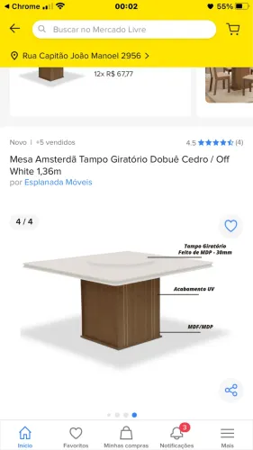 Mesa de jantar c/ 8 lugares