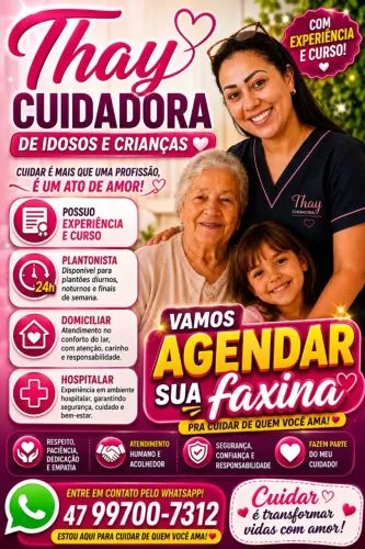 Cuidadora de idosos e crianças 