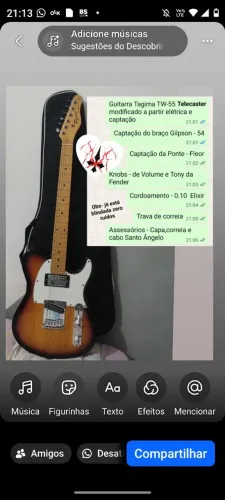 Guitarra Tagima TW-55 modificado 