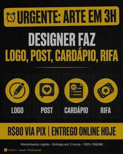 CRIO CARDÁPIO DIGITAL + ARTE DE RIFA - ENTREGO EM 3H
