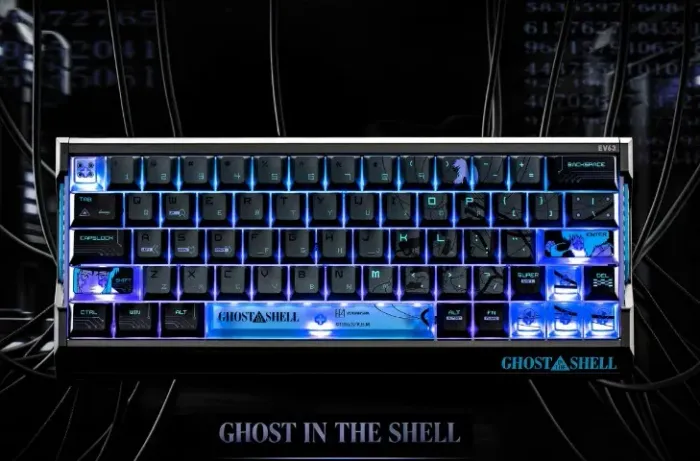 Teclado IQUNIX EV63 Ghost in the Shell Edition - Cyber Blue