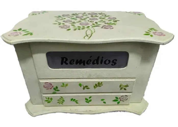 Caixa Porta Remedios Farmacinha Organizadora Mdf