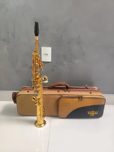 Sax Soprano Reto todel fixo Tokai TSS-300G Sib Dourado - Novo ( Mostruário)Parcelo 21x