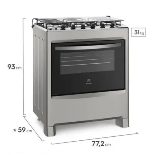 Fogão Electrolux 5 bocas Inox