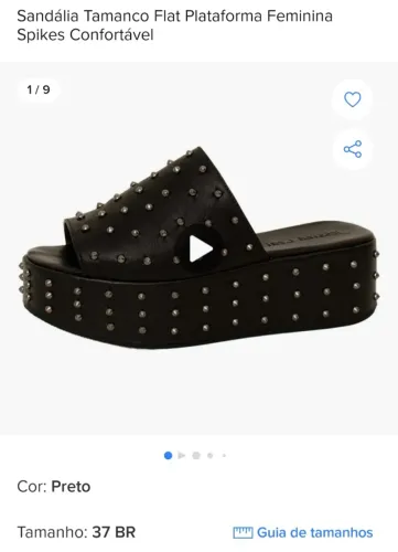 Sandália Tamanco Flat Plataforma Feminina Spikes Confortável.