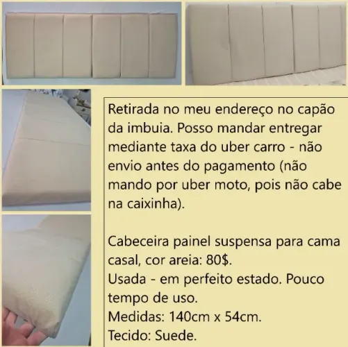 Cabeceira painel cama casal areia, perfeito estado