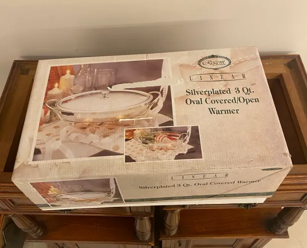 Réchaud oval com banho de prata e refratário