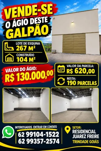 Vendo ágio de lote com galpão