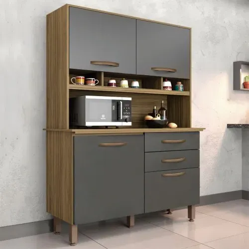 Cozinha Compacta Sofia 4 Portas 2 Gavetas Imop Móveis  / pronta entrega 