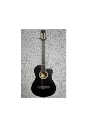 Violão Tagima Cartagena Flat Elétrico Nylon Black Material Do Diapasão Techwood Orientação
