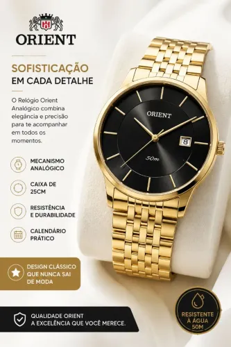 Vendo Relógio Orient, mecanismo analógico, calendário, resistente a água.