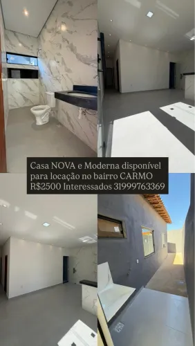 Alugo casa NOVA e moderna no bairro CARMO